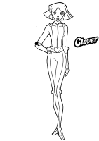 A coloring page of totally spies